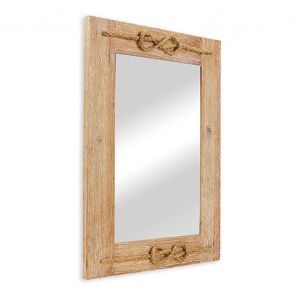 Rustic Brown Nautical Accent Framed Wall Mirror