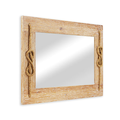Rustic Brown Nautical Accent Framed Wall Mirror