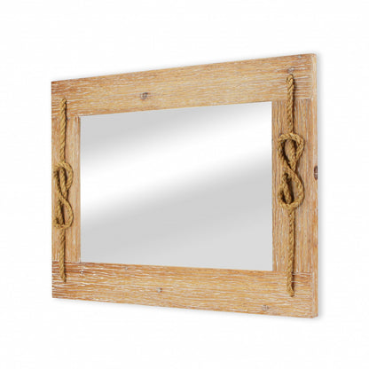 Rustic Brown Nautical Accent Framed Wall Mirror