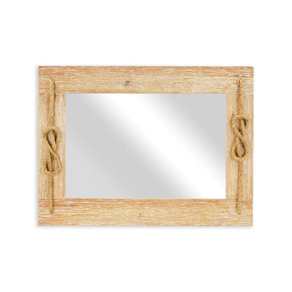 Rustic Brown Nautical Accent Framed Wall Mirror