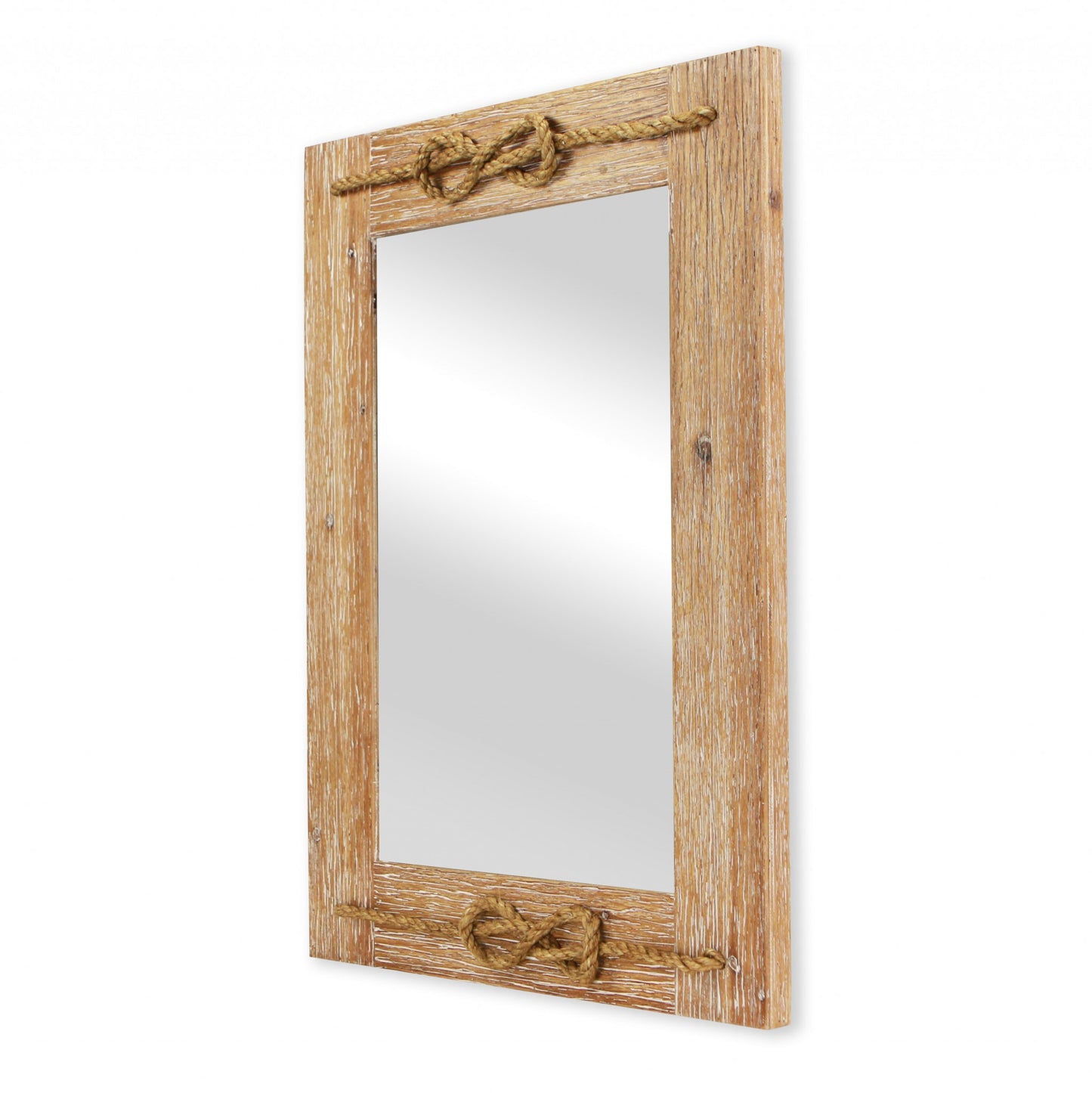 Rustic Brown Nautical Accent Framed Wall Mirror