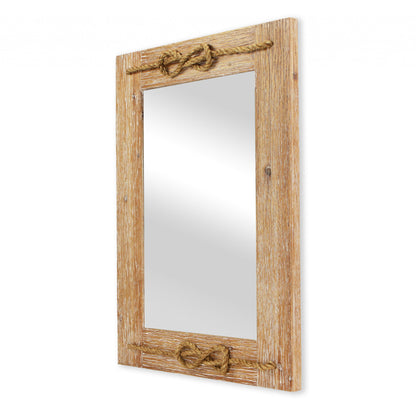 Rustic Brown Nautical Accent Framed Wall Mirror