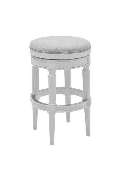 Gray Solid Wood Backless Bar Height Swivel Bar Chair