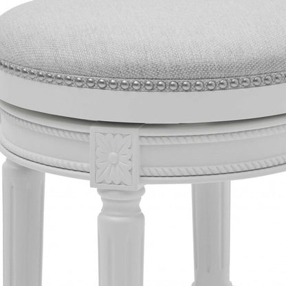 Gray Solid Wood Backless Bar Height Swivel Bar Chair