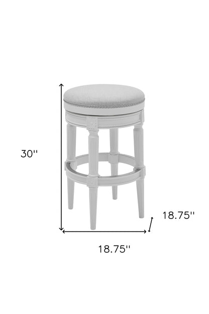 Gray Solid Wood Backless Bar Height Swivel Bar Chair