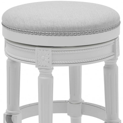 Gray Solid Wood Backless Bar Height Swivel Bar Chair