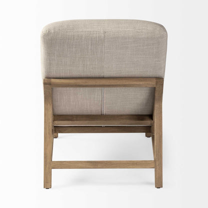 Cream & Brown Fabric Tufted Lounge Chair