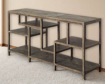 Brown Solid Wood Console Table