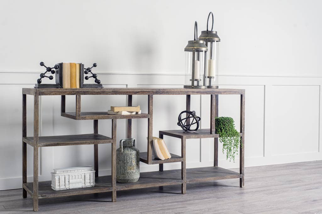 Brown Solid Wood Console Table