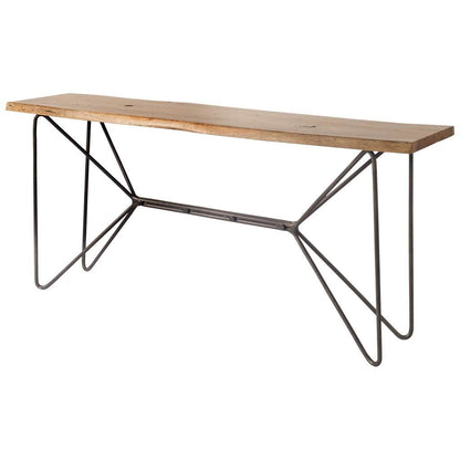 Brown/Black Solid Wood & Iron Console Table