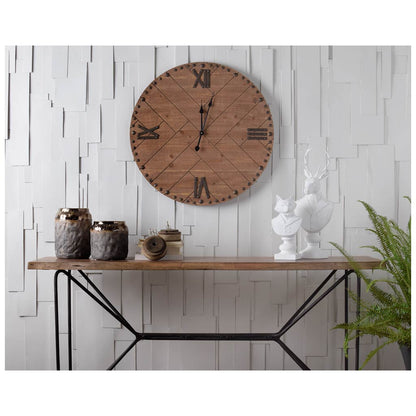 Brown/Black Solid Wood & Iron Console Table