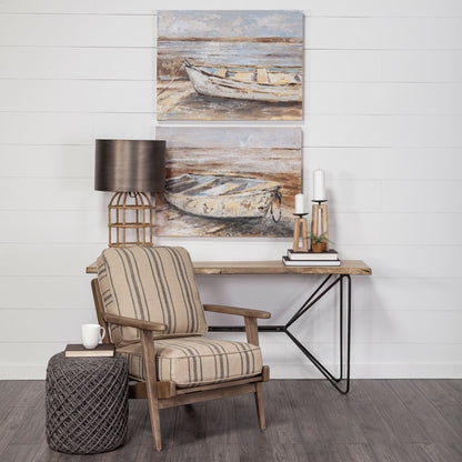 Brown/Black Solid Wood & Iron Console Table