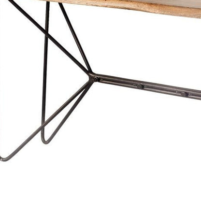 Brown/Black Solid Wood & Iron Console Table