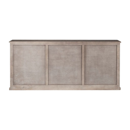 Brown Solid Wood 3 Drawer Sideboard w/ 6 Doors