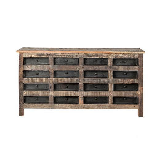 Brown & Black Solid Wood 16 Drawer Sideboard