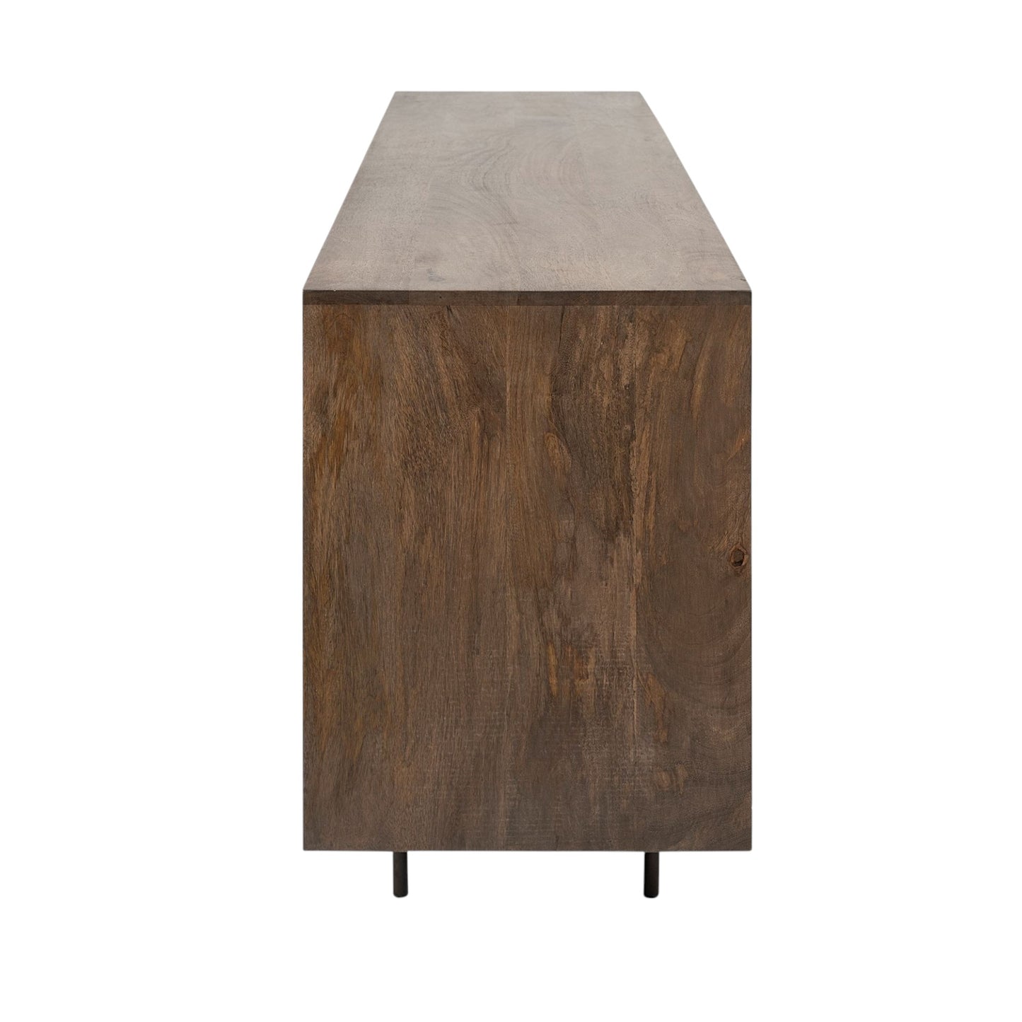 Brown & Black Solid Wood 6 Drawer Sideboard