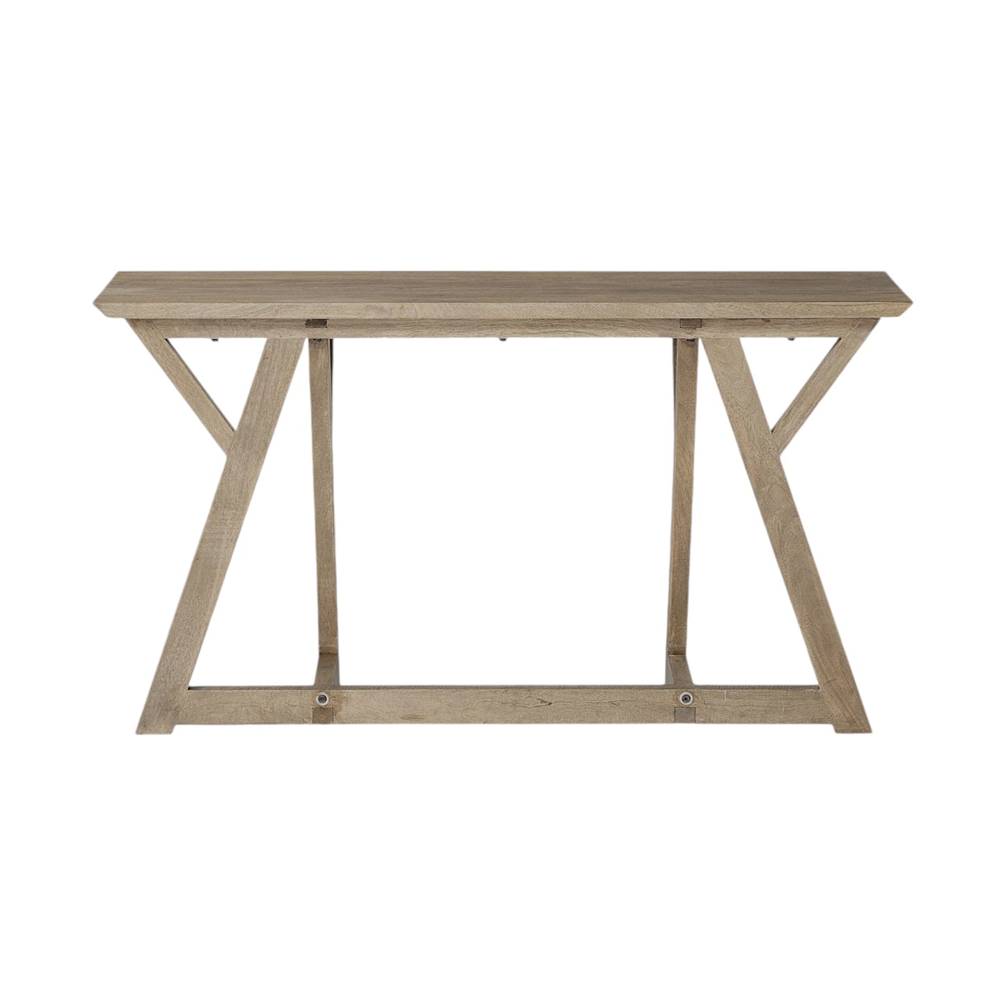 Brown Solid Wood Trestle Console Table
