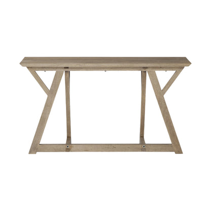 Brown Solid Wood Trestle Console Table