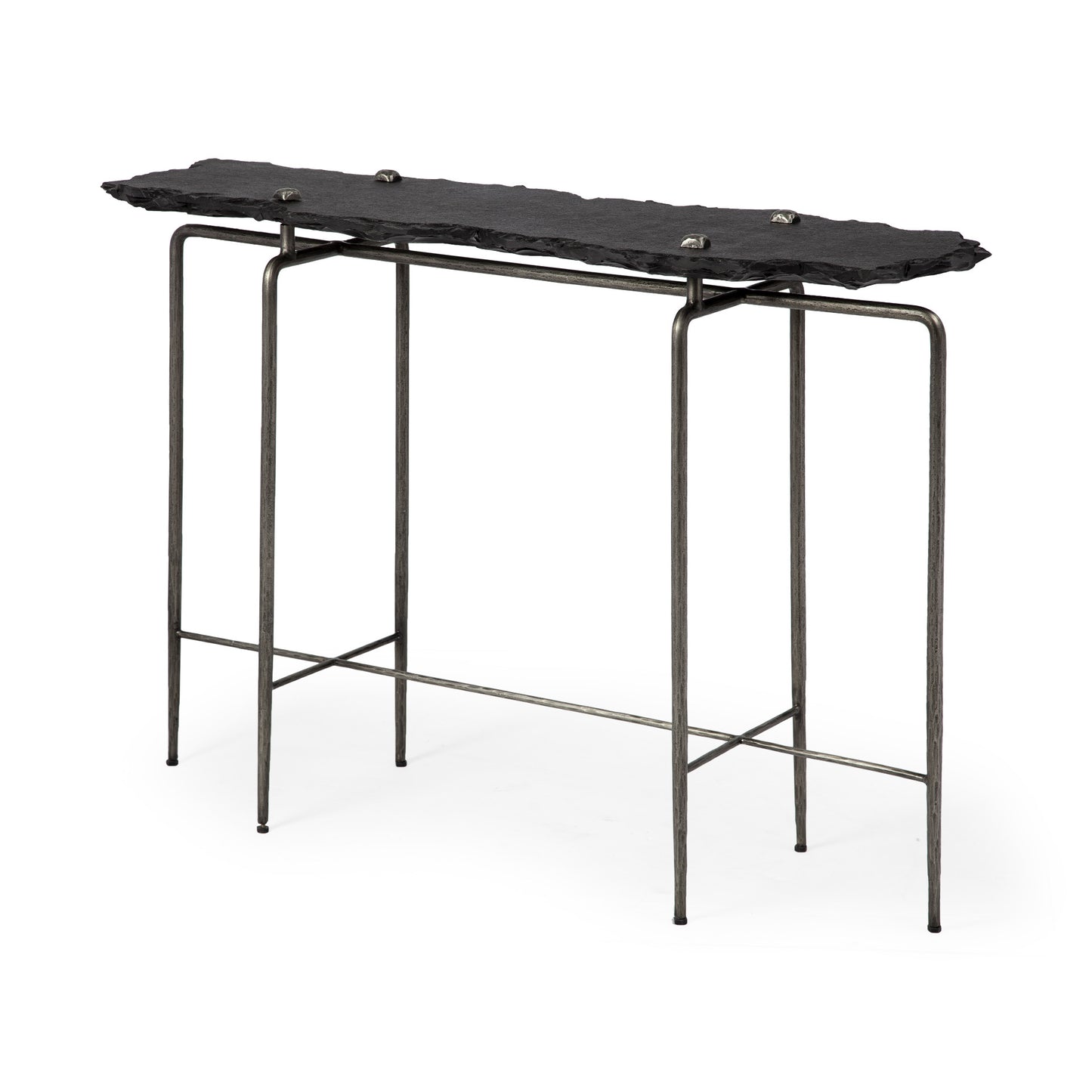 Black & Silver Slate Console Table