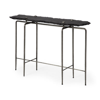Black & Silver Slate Console Table