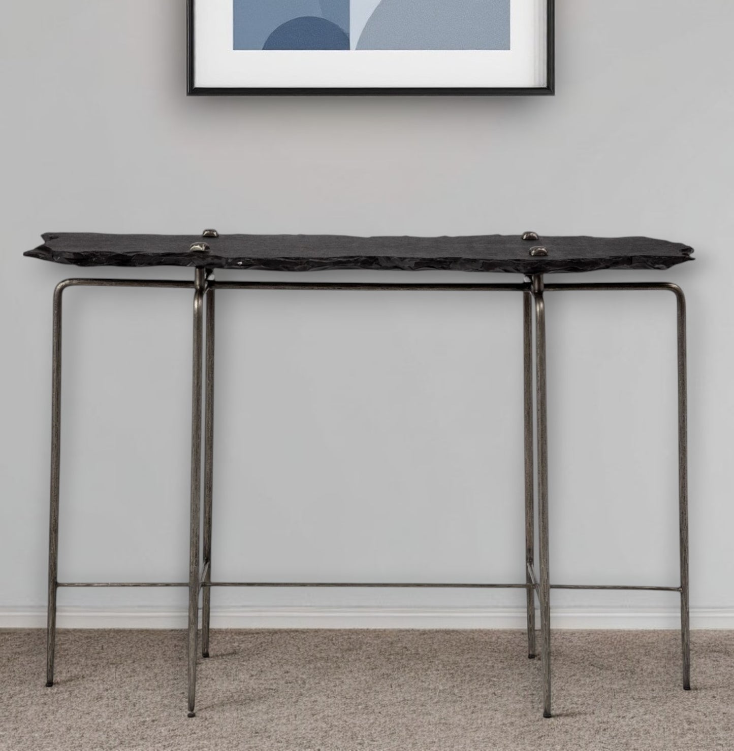 Black & Silver Slate Console Table