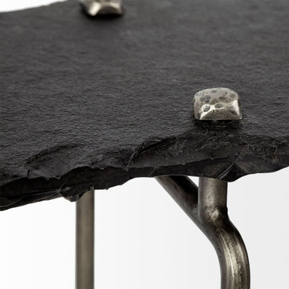Black & Silver Slate Console Table
