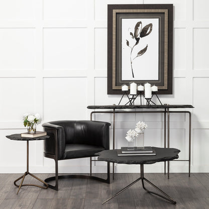 Black & Silver Slate Console Table