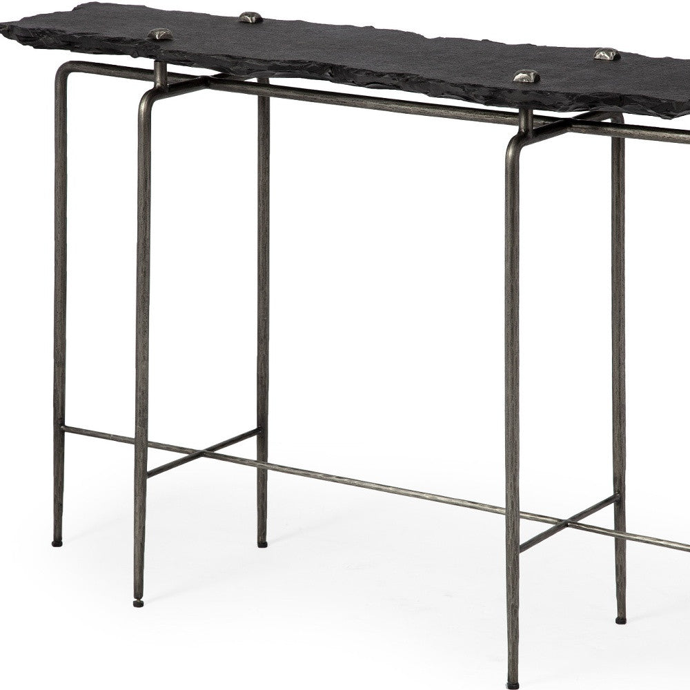 Black & Silver Slate Console Table