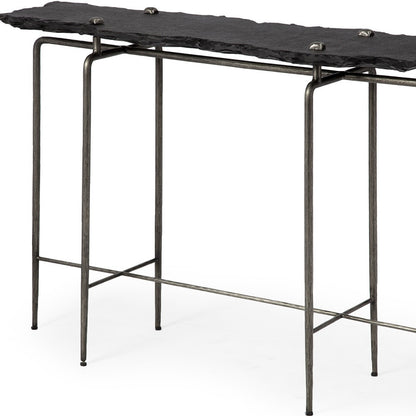 Black & Silver Slate Console Table