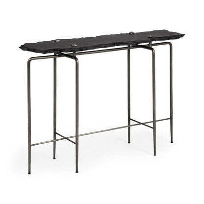 Black & Silver Slate Console Table
