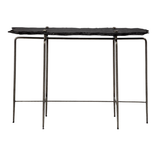 Black & Silver Slate Console Table