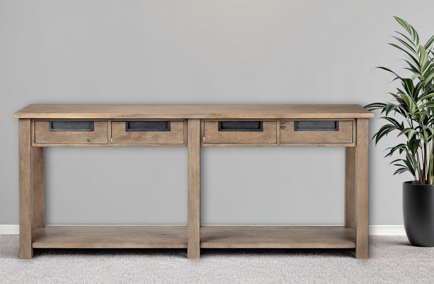 Brown Solid Wood Console Table