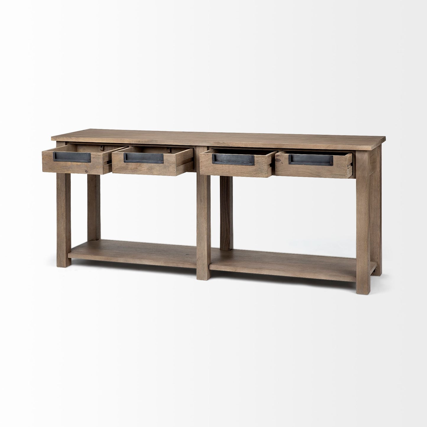 Brown Solid Wood Console Table