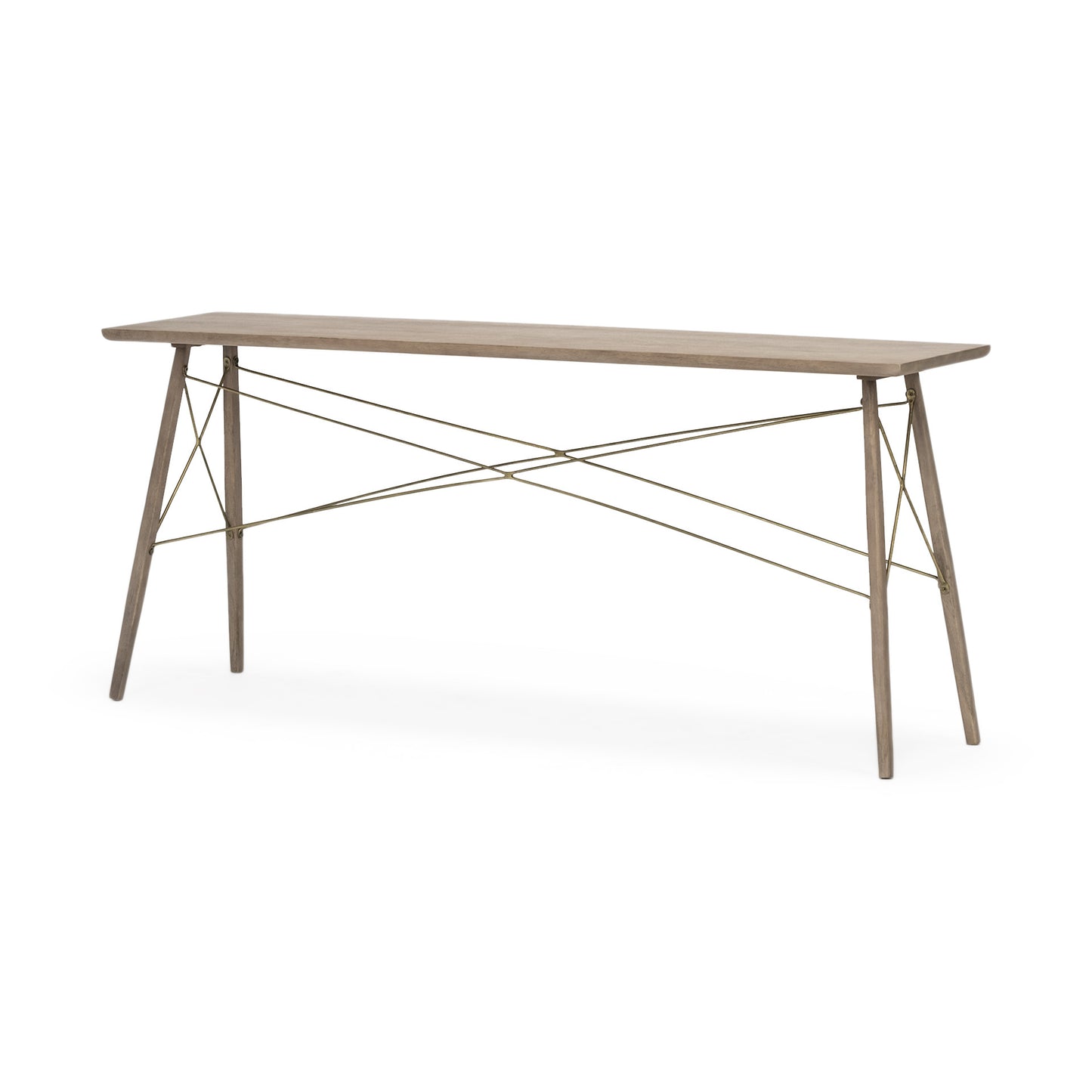 Brown Solid Wood Console Table