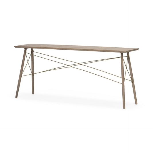 Brown Solid Wood Console Table
