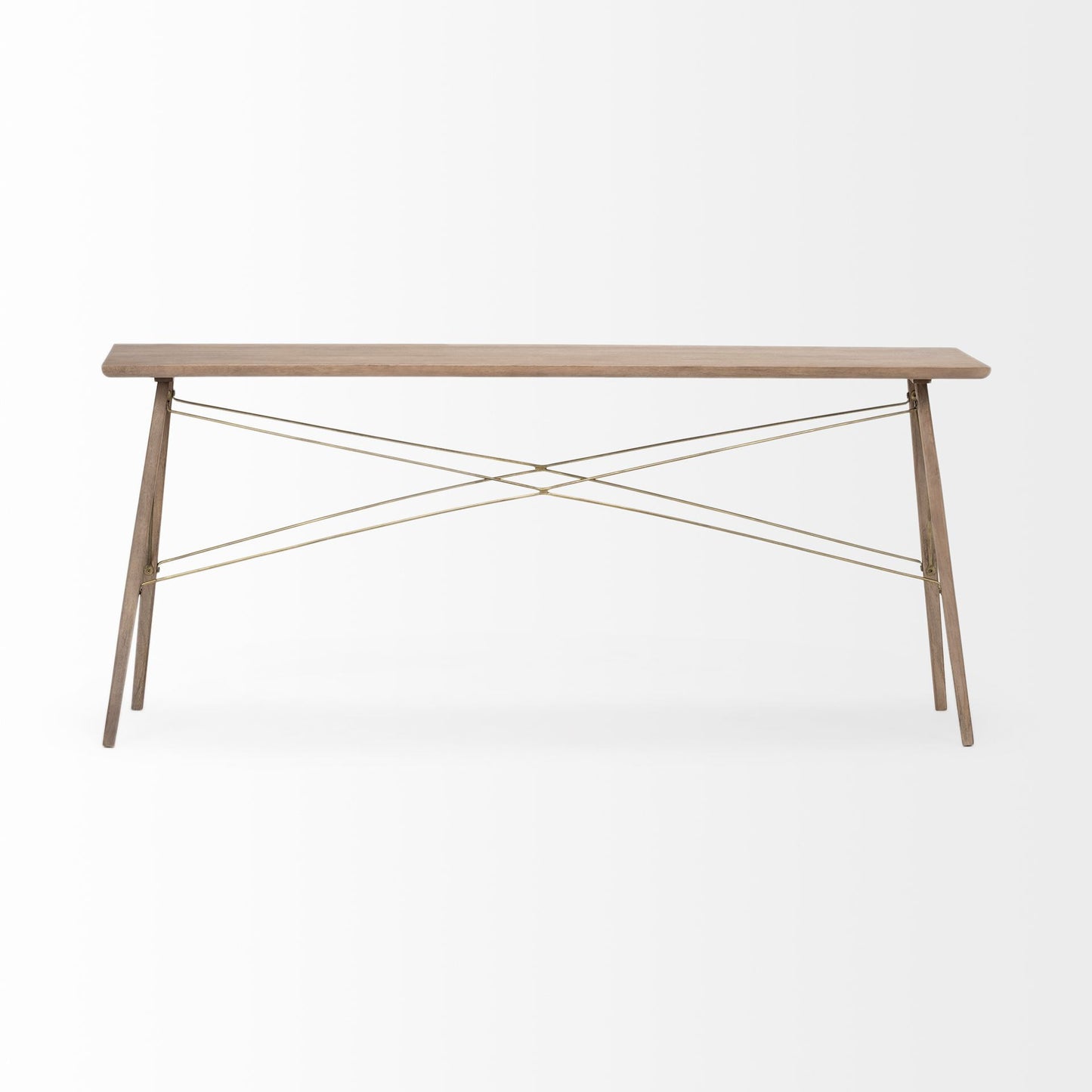 Brown Solid Wood Console Table