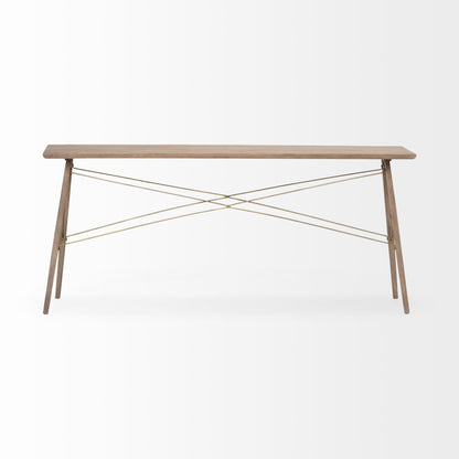 Brown Solid Wood Console Table