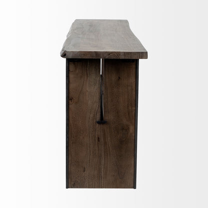 Brown Solid Wood Console Table