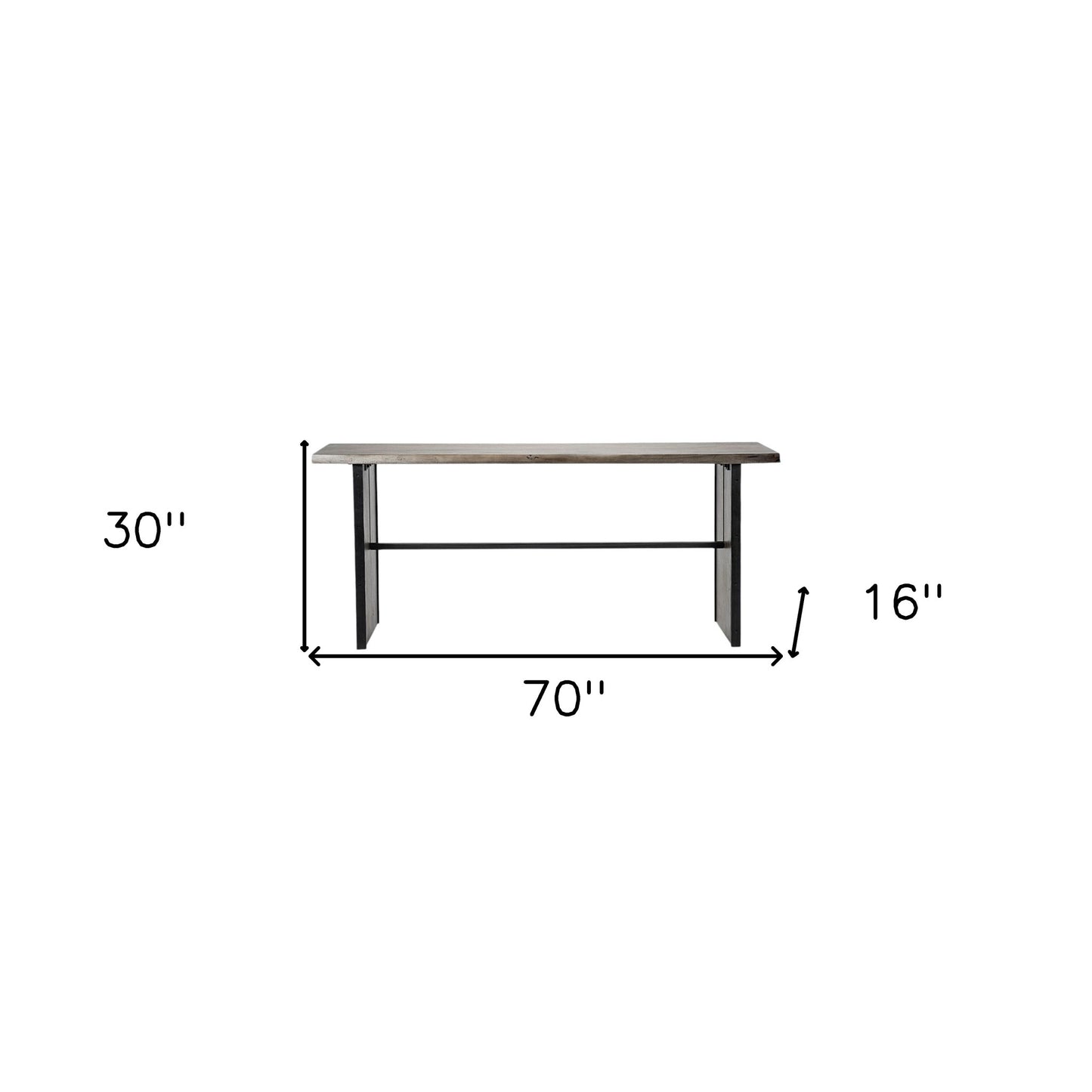 Brown Solid Wood Console Table