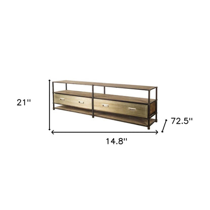 Brown Solid Wood Console Table