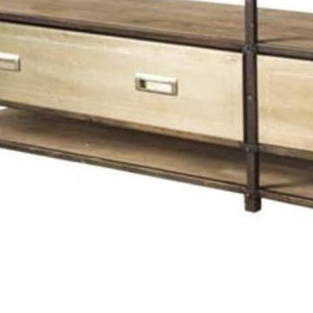 Brown Solid Wood Console Table