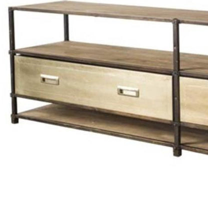 Brown Solid Wood Console Table