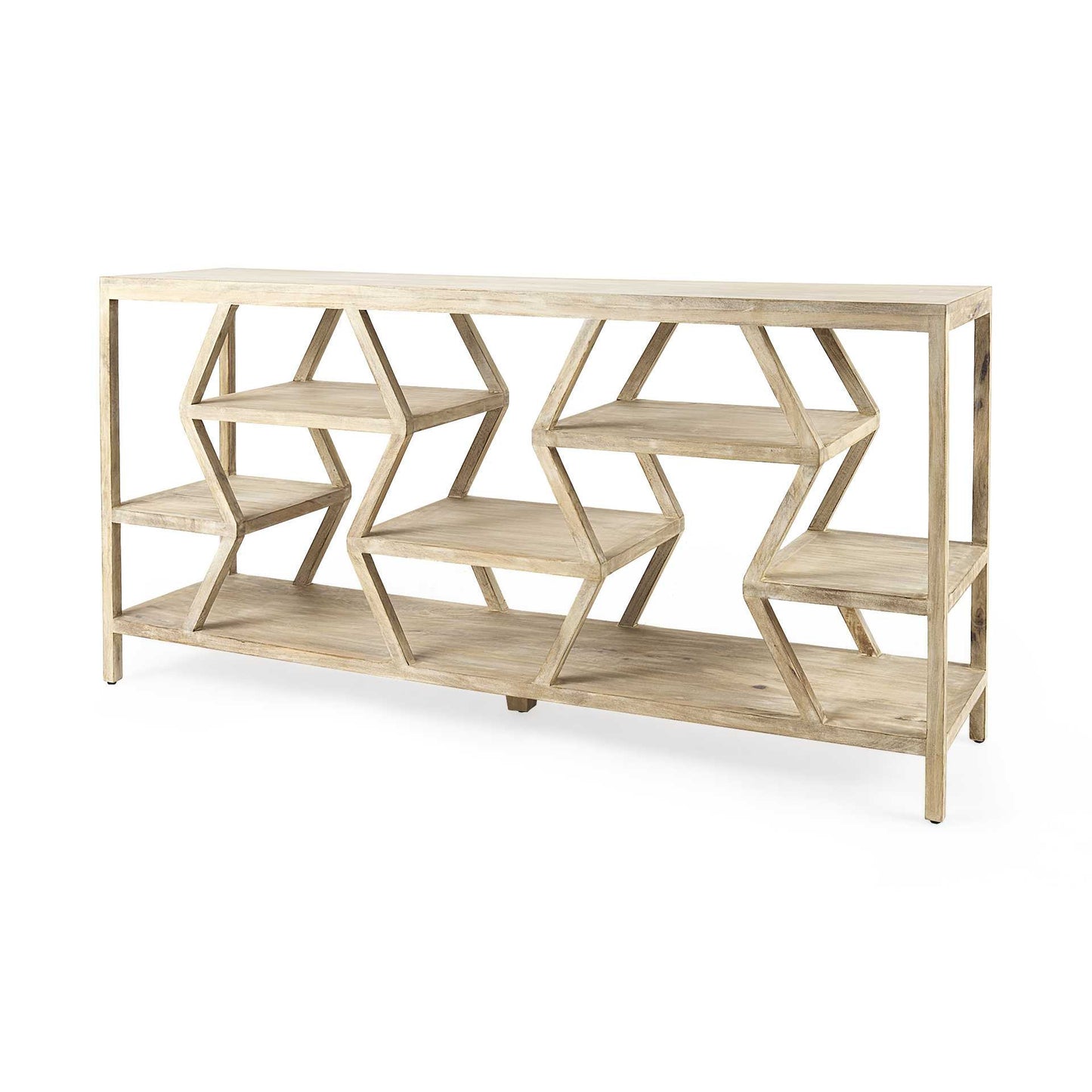 Light Brown Solid Wood Console Table