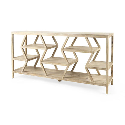 Light Brown Solid Wood Console Table