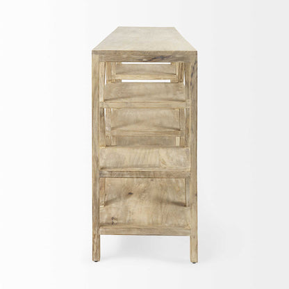 Light Brown Solid Wood Console Table