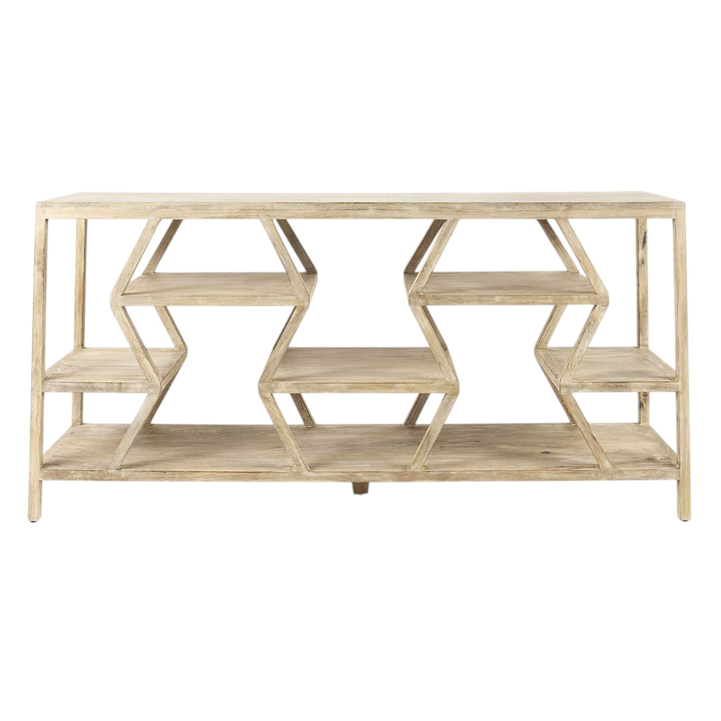 Light Brown Solid Wood Console Table