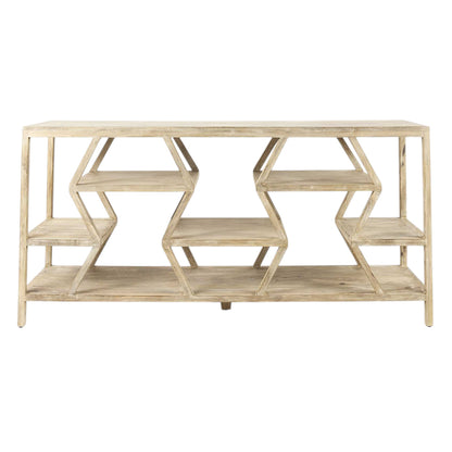 Light Brown Solid Wood Console Table