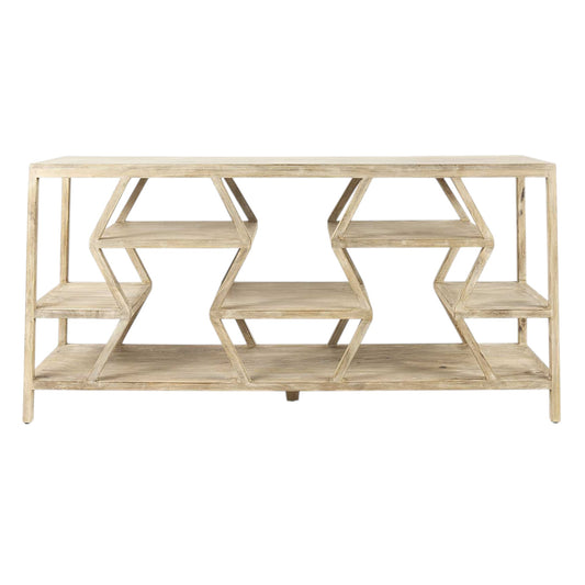 Light Brown Solid Wood Console Table