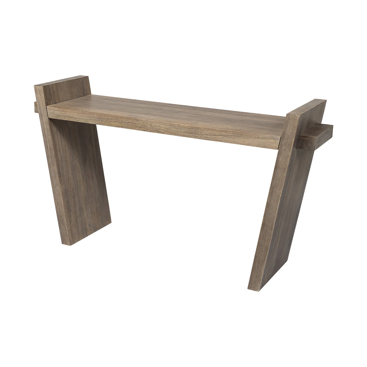 Brown Solid Wood Slanted Base Console Table