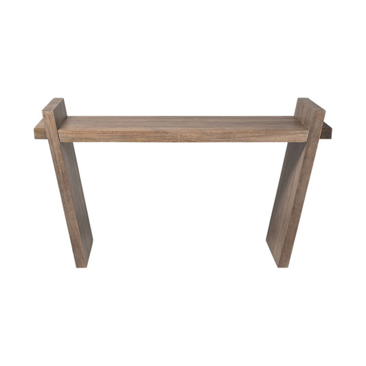 Brown Solid Wood Slanted Base Console Table